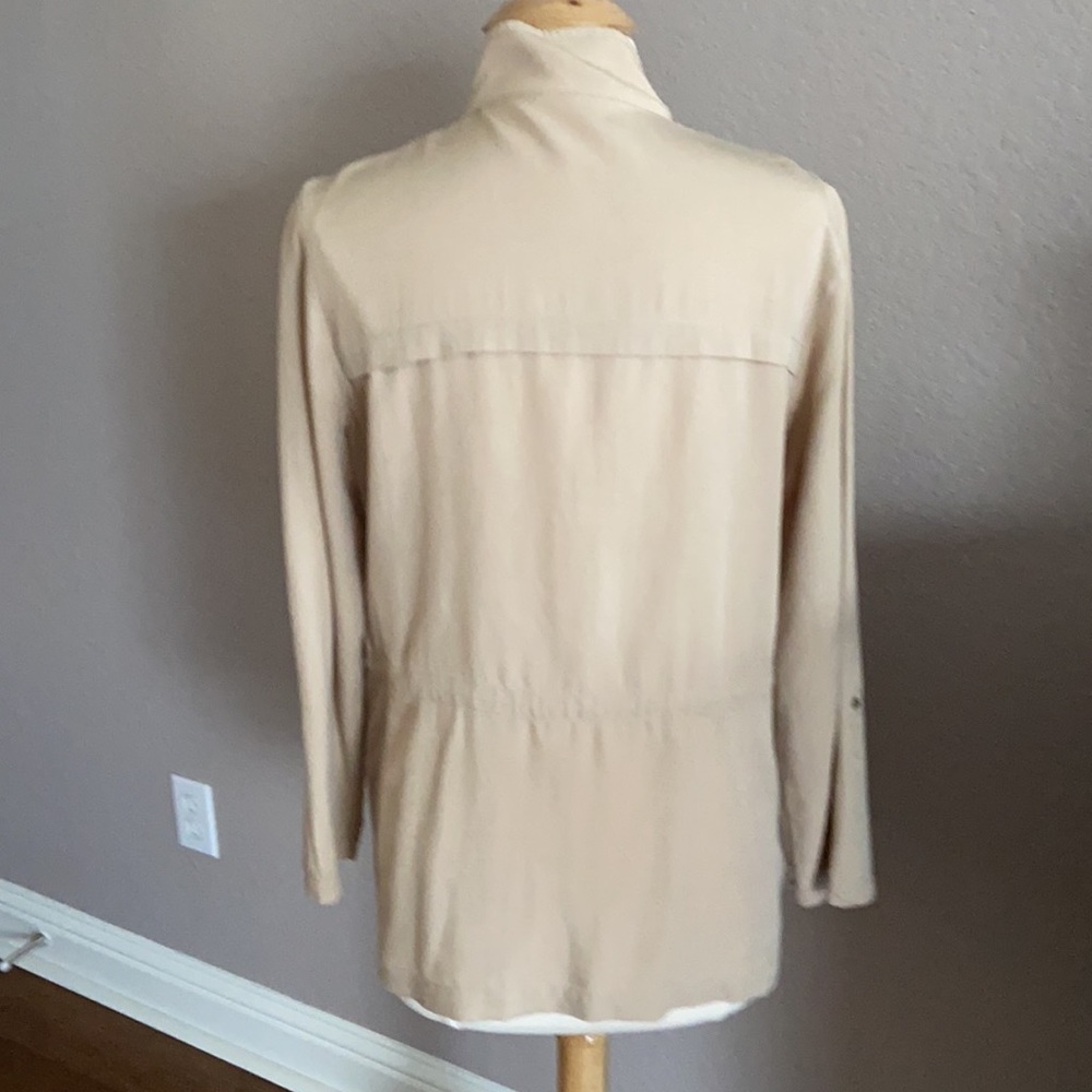 Zara Basic Beige Lightweight Jacket, Large - image 4